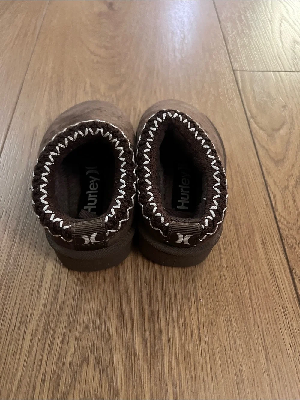 Kids Brown Slip-On Cozy Slippers